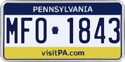 PA license plate MFO1843