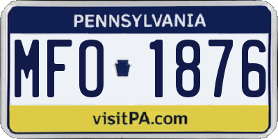 PA license plate MFO1876