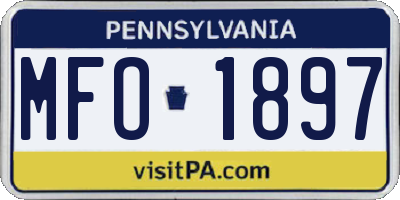 PA license plate MFO1897