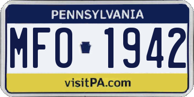 PA license plate MFO1942