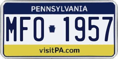 PA license plate MFO1957