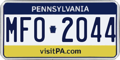 PA license plate MFO2044