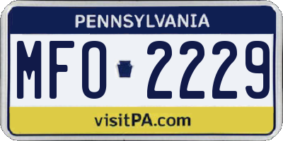 PA license plate MFO2229