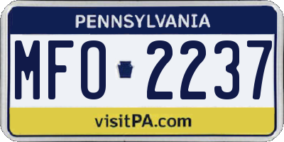 PA license plate MFO2237