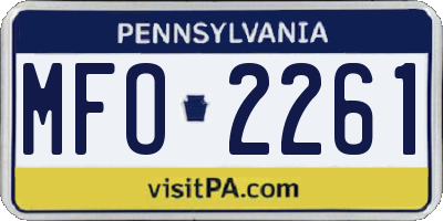 PA license plate MFO2261