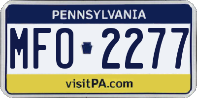 PA license plate MFO2277