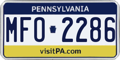 PA license plate MFO2286