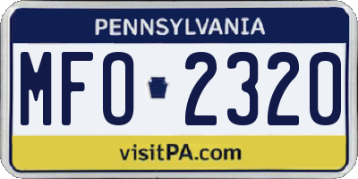 PA license plate MFO2320