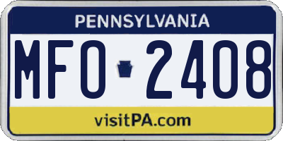 PA license plate MFO2408