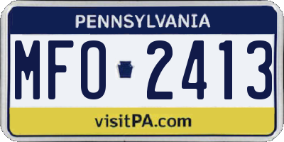 PA license plate MFO2413