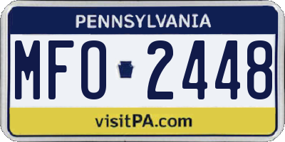 PA license plate MFO2448