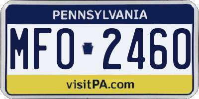 PA license plate MFO2460