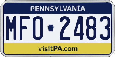 PA license plate MFO2483