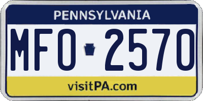 PA license plate MFO2570
