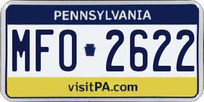PA license plate MFO2622