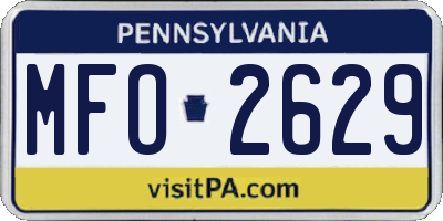 PA license plate MFO2629