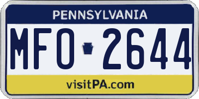 PA license plate MFO2644