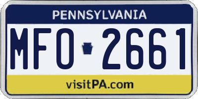 PA license plate MFO2661