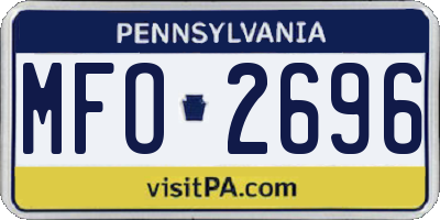PA license plate MFO2696