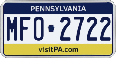 PA license plate MFO2722