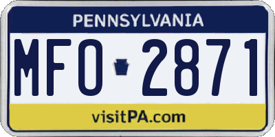 PA license plate MFO2871