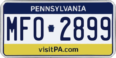 PA license plate MFO2899