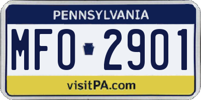 PA license plate MFO2901