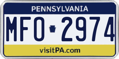 PA license plate MFO2974
