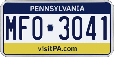 PA license plate MFO3041