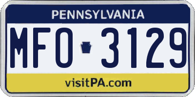 PA license plate MFO3129