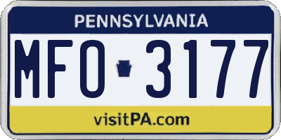 PA license plate MFO3177