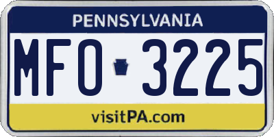 PA license plate MFO3225