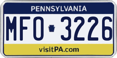PA license plate MFO3226