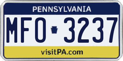 PA license plate MFO3237