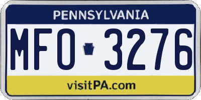 PA license plate MFO3276