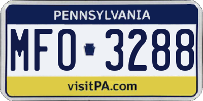 PA license plate MFO3288
