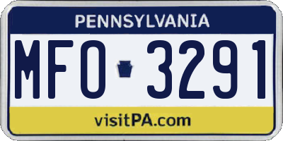 PA license plate MFO3291