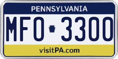 PA license plate MFO3300
