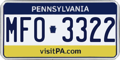 PA license plate MFO3322