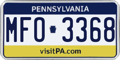 PA license plate MFO3368