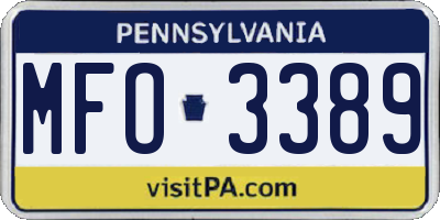 PA license plate MFO3389
