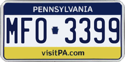 PA license plate MFO3399