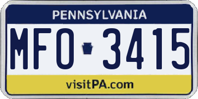 PA license plate MFO3415
