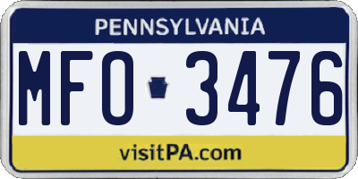 PA license plate MFO3476