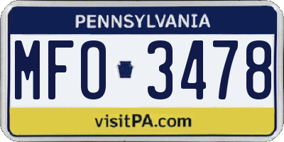 PA license plate MFO3478