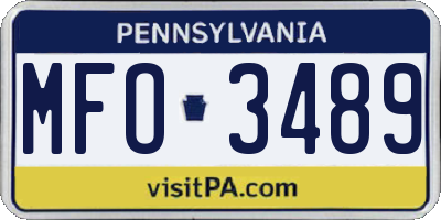 PA license plate MFO3489