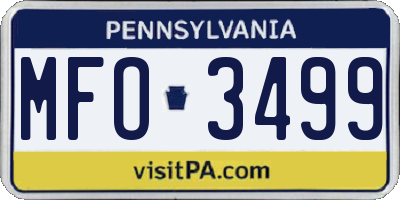 PA license plate MFO3499