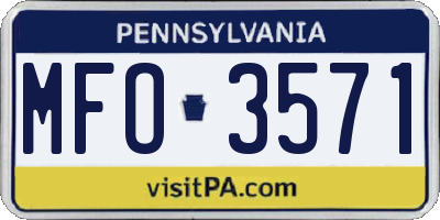 PA license plate MFO3571
