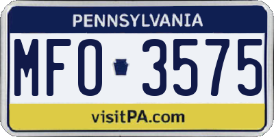 PA license plate MFO3575