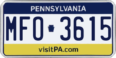 PA license plate MFO3615